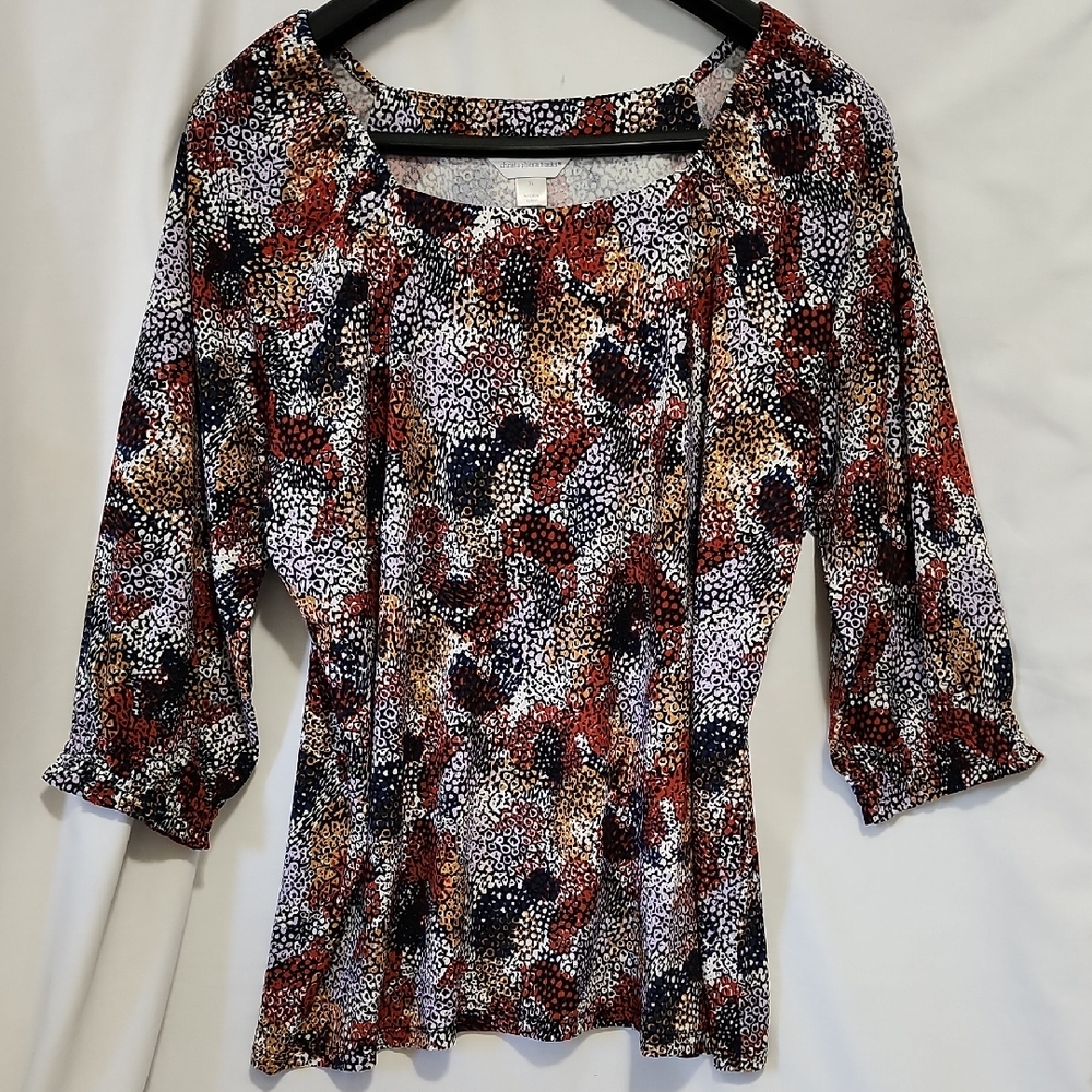 Smocked Raglan Sleeve Merlot Blouse